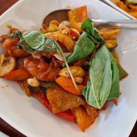 Chicken in Thai basil sauce at Leaf Vegetarian in Rotterdam