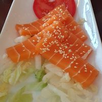 "Salmon" sashimi at Leaf Vegetarian in Rotterdam