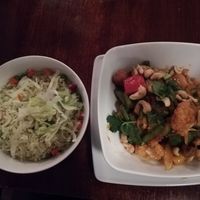 Vegan chicken with cashews and rainbow rice at Leaf Vegetarian in Rotterdam