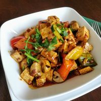 Tofu Szechuan at Leaf Vegetarian in Rotterdam