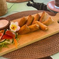 Massaman Curry Spring Rolls  at Pak Pak Vegan Food in Trat