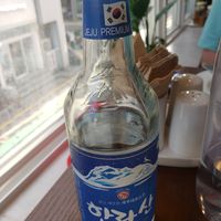 Promised myself I'd try Soju. It's a bit like drinking straight vodka. at Mt Everest Indian Halal Restaurant - 인도 음식 in Jeju