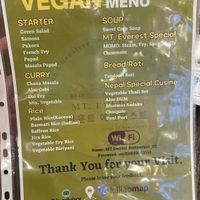 Vegan food menu  at Mt Everest Indian Halal Restaurant - 인도 음식 in Jeju