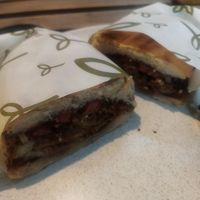 Torta de la socia (se mira pequeña e inocente pero está llenadora) at Alguito Vegano in Mexico City