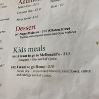 The kids menu made us laugh!  at September Vegan Food in Wellington