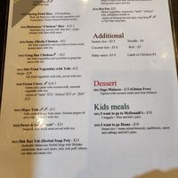 Menu 1 - May 24 at September Vegan Food in Wellington