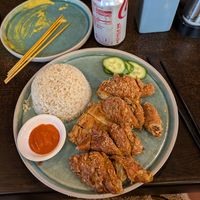 Chicken and rice at September Vegan Food in Wellington