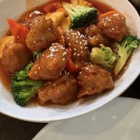 Sweet n sour “pork"  at September Vegan Food in Wellington