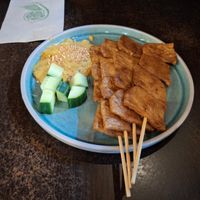 Satay skewers at September Vegan Food in Wellington