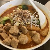 Soya bits laksa - delicious   at September Vegan Food in Wellington