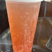 Raspberry strawberry bubble teaa  at September Vegan Food in Wellington