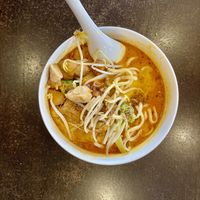 Laksa with “chicken"  at September Vegan Food in Wellington