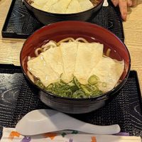 Yuba (tofu skin) with Udon (bottom) and soba (top) at Bonbon - 梵梵 in Kyoto