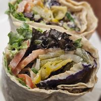 Eggplant Falafel wrap with tahini dressing (vegan) at Urban Grill & Salad in Rancho Cordova