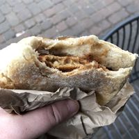 Vegan Sausage Bap  at Black Sheep Coffee in Bromley