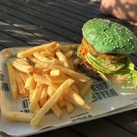 Vegan burger  at Wharf Shed in Geelong