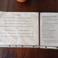 Menu with many vegan options at Cafeteria Veggie Carimbó in Playa Zipolite
