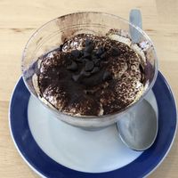 vegan tiramisu  at La Vegana in Ferrara