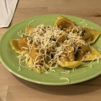 Pumpkin pasta at La Vegana in Ferrara