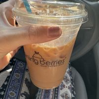 Dirty chai with almond milkk  at Raining Berries Gainesville in Gainesville