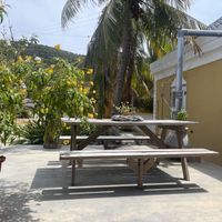 Casual, chilled outdoor seating  at Isabelle Off The Beach in Westpunt