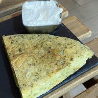 Tortilla con espinacas. at Santoni - When food is the solution in Barcelona