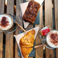 Croissant with custard cream, chocolate napoletano at Santoni - When food is the solution in Barcelona