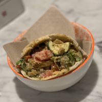 Shwarma - great flavor and texture, sauce reminded me of a peanut sauce.  at Santoni - When food is the solution in Barcelona