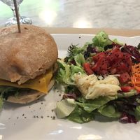Burger with salad  at Santoni - When food is the solution in Barcelona