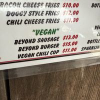Some vegan items  at The Dog House in Bodega Bay