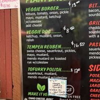The menu  at The Peg House in Leggett