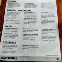 Main dishes menu at Turtle Lake Brewing Company in Hanoi