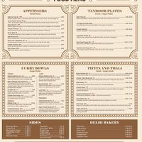 Menu V = vegan at Delhi 6 Lounge in South Shields