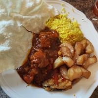 Gobi Manchurian, garlic rice chips and poppadoms at Delhi 6 Lounge in South Shields