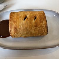 Vegan sausage roll  at The Cowshed Cafe in Biggleswade