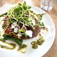 The vegan stack  at Lay Low Cafe in Kingston