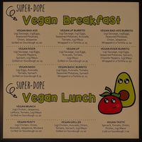 vegan menu at Munch  in Tigard