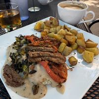 Vegan biscuits and gravy  at The French Press in Lakewood