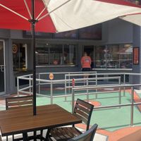 Ordering and seating area  at Universal Studios - Hot Dog Hall of Fame in Orlando