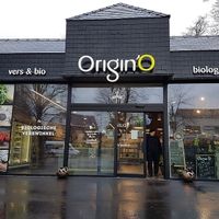 front of Origino, new location since Nov 2017 at Ekoplaza in Bruges