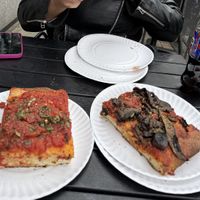 Marinera On the left and porta bella on the right .  at Full Moon Pizza in Bronx