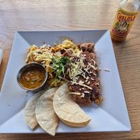 Vegan huevos rancheros at Rendezvous Cafe in Denver