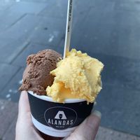 Chocolate and mandarin orange  at Alandas Gelato in Edinburgh