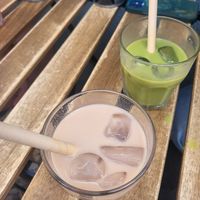 Iced chai+matcha latte at The Studio in Funchal