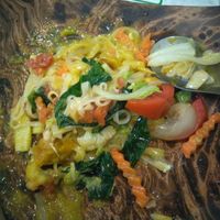 Stir fried Glass noodle with veggies and peanut sauce at Morning Glory in Chiang Mai
