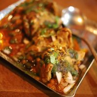 Samosa chaat at Delhicacy in Cedar Rapids