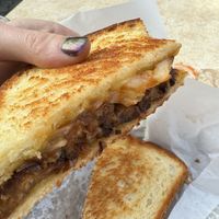 BBQ sandwich in cross sectionn  at Cooper's Co-op Cafe in Portland