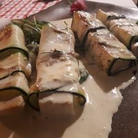 Vegan tofu wrapped in zucchini at Gostisce Tulipan in Lesce