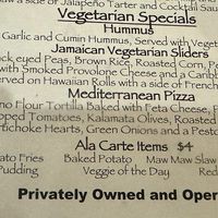Vegetarian menu  at Foxfire Grille in Snowshoe