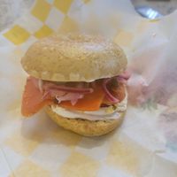 Carrot 'lox' sandwich at Village Farmacy  in Poland